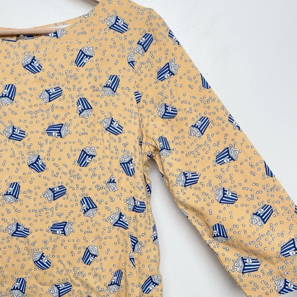 Modcloth Size M Emily And Fin Popcorn Printover Three Quarter Sleeve Shift Dress - Picture 4 of 10